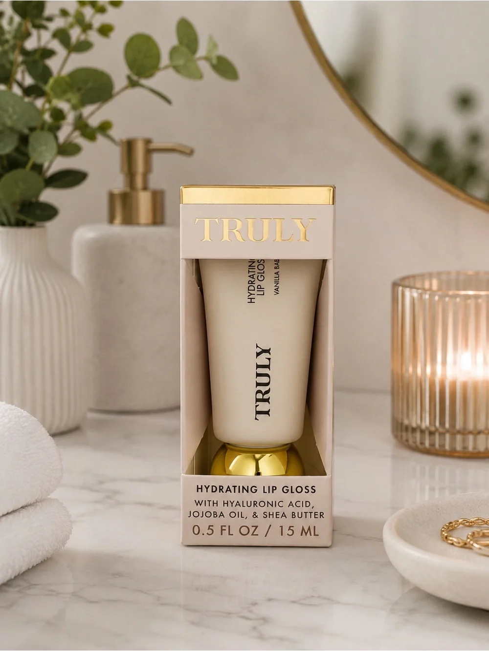 TRULY Vanilla Baby Hydrating Lip Gloss Hyaluronic Shea Butter NIB